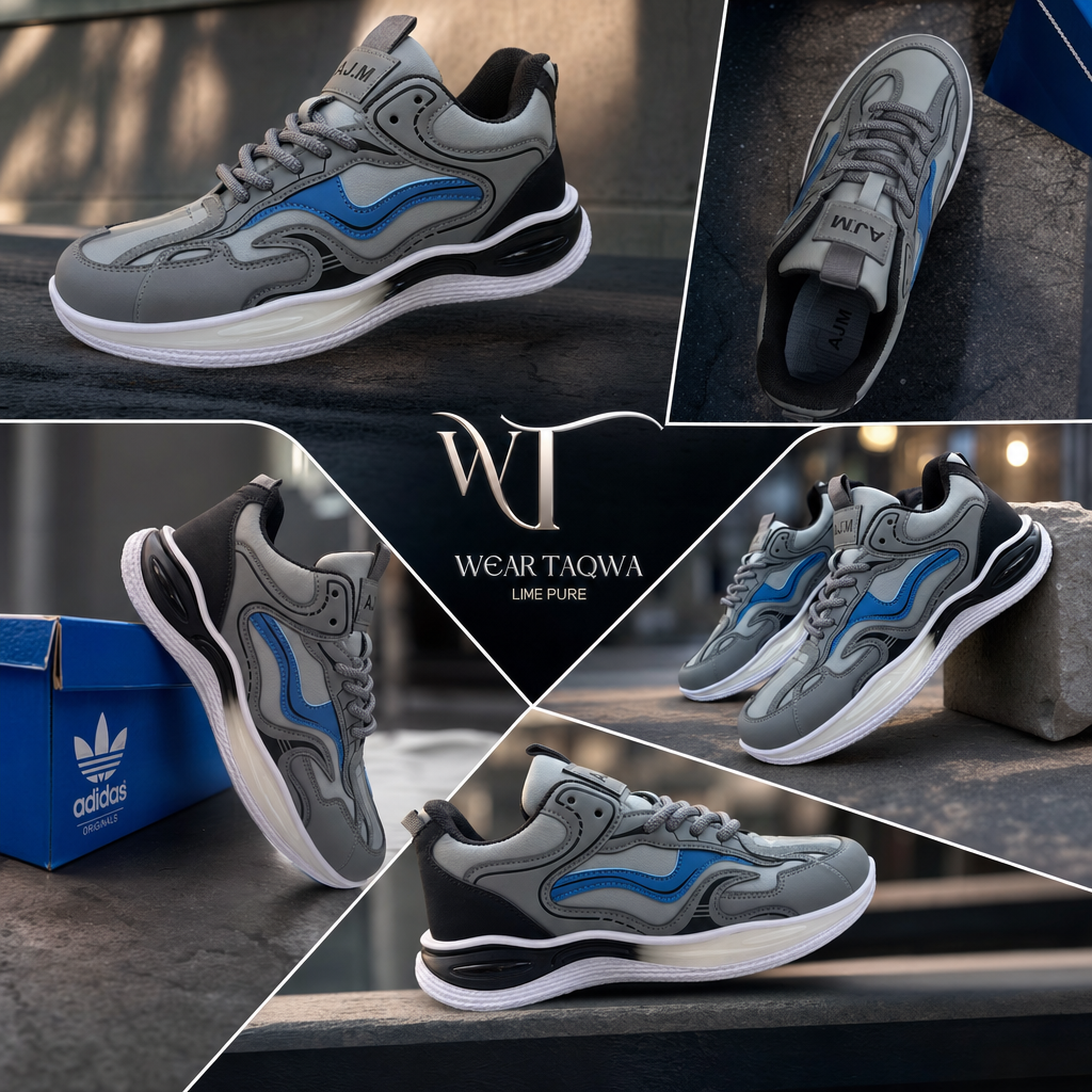 AJM Air Memory Runner — Grey & Blue