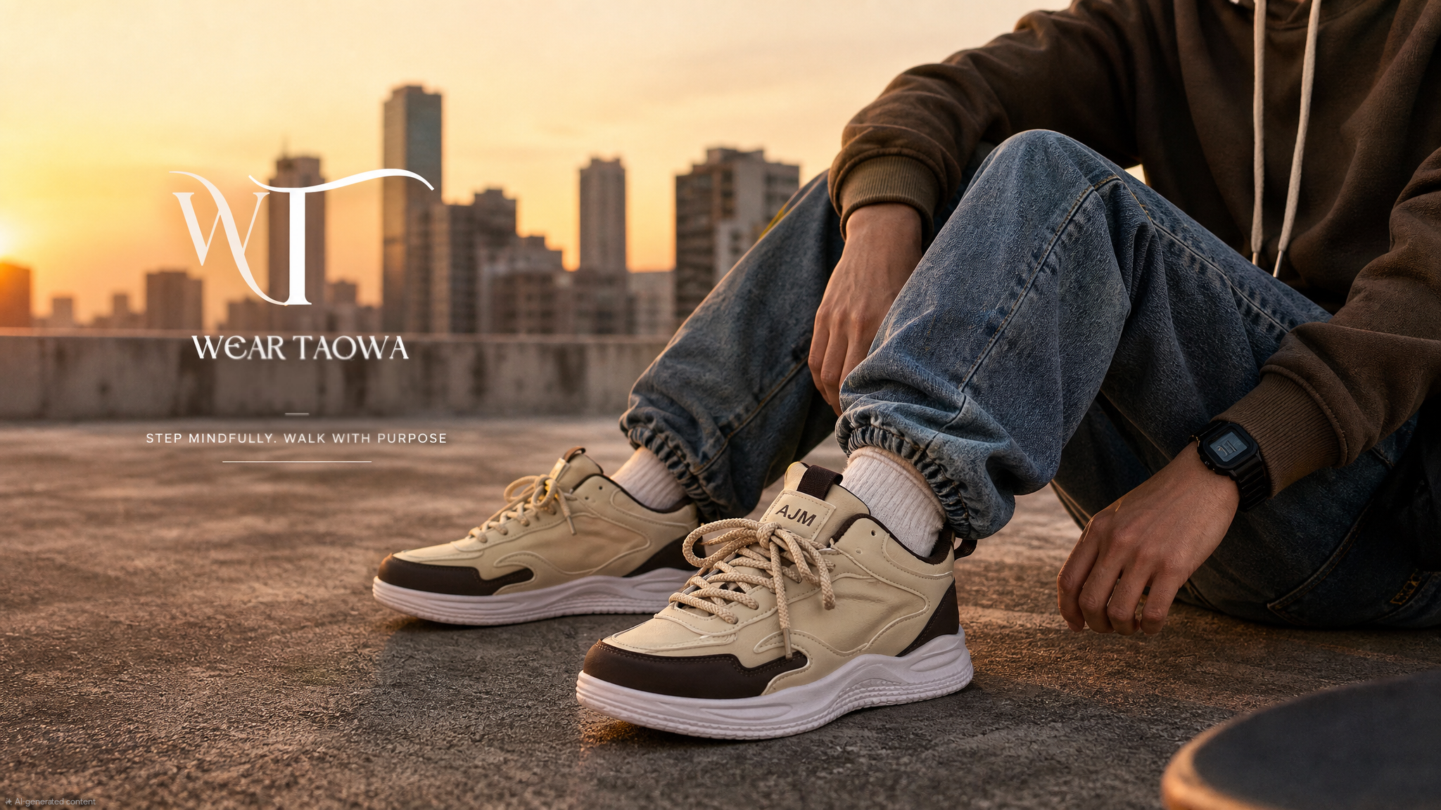 AJM Chunky Trainer — Cream & Coee