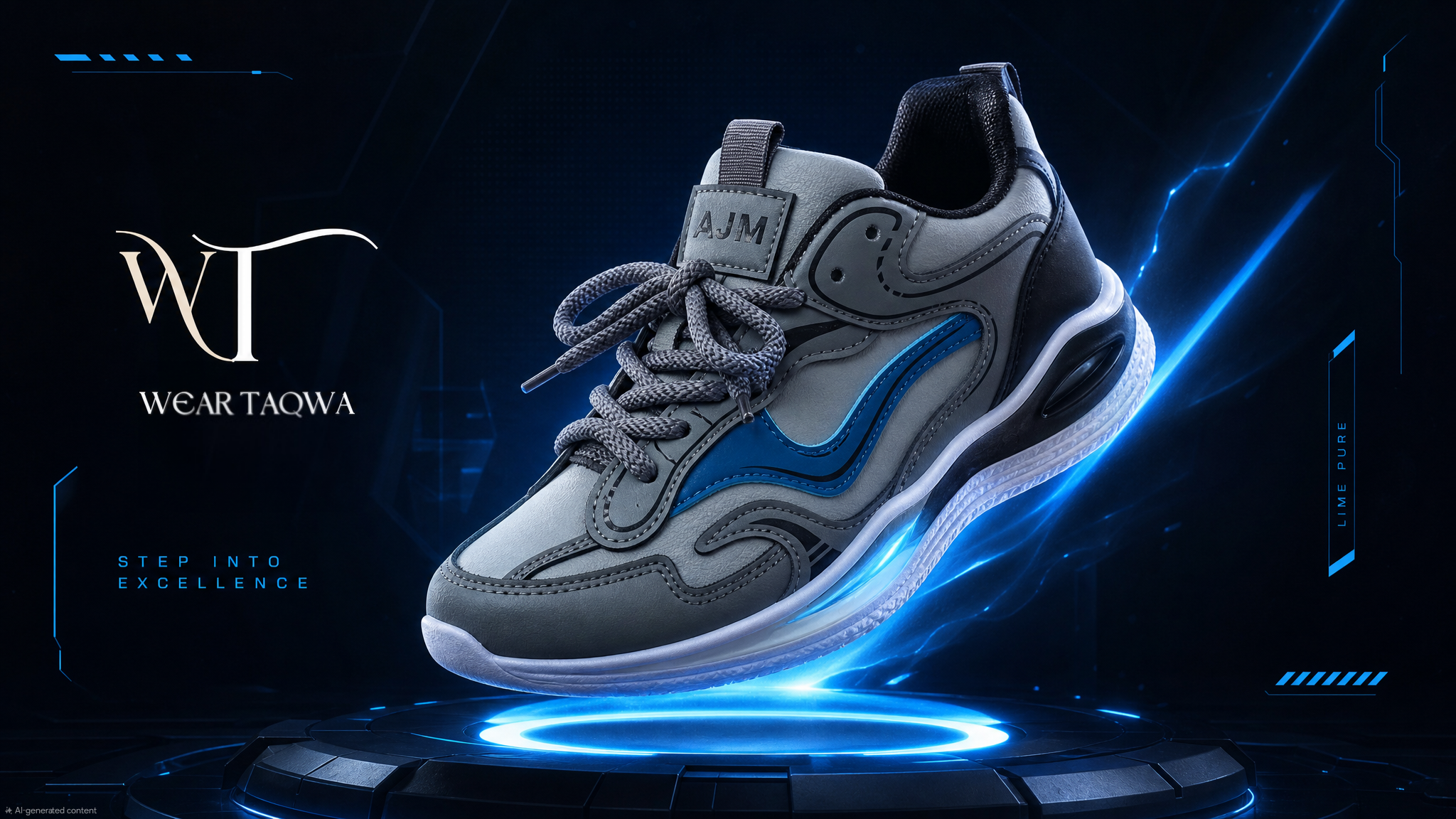 AJM Air Memory Runner — Grey & Blue