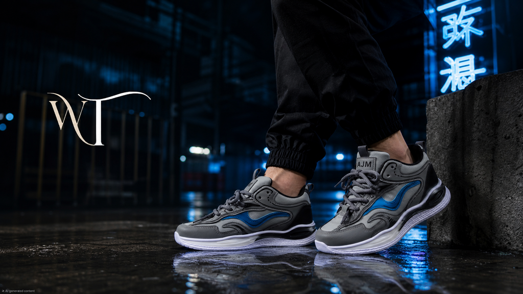AJM Air Memory Runner — Grey & Blue