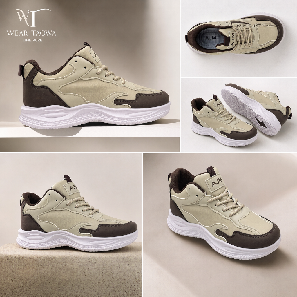 AJM Chunky Trainer — Cream & Coee
